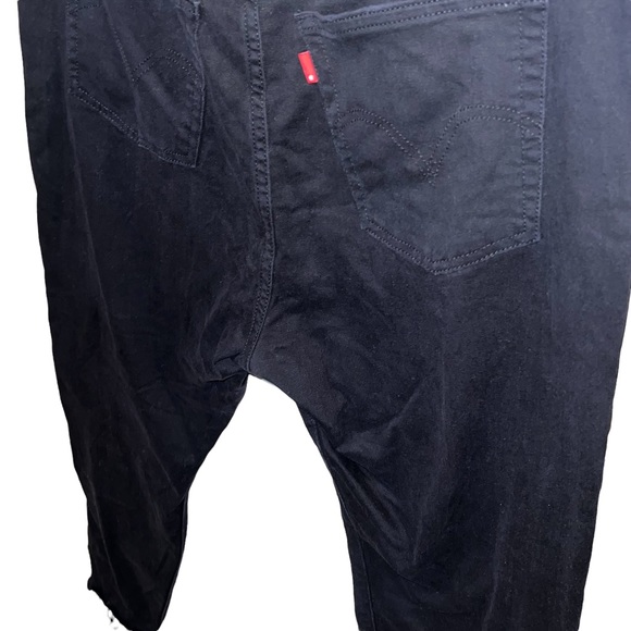 Levi’s Plus Wedgie Skinny Black Distressed Jeans Raw Hem Ankle Length - Picture 8 of 11